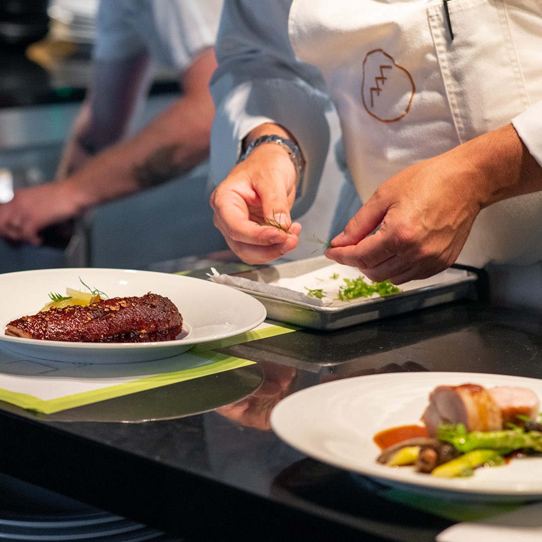 chef garnished plates